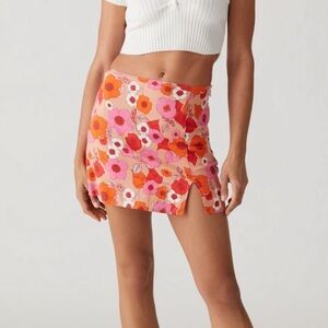 Urban Outfitters Pink Rosie Notched Pelmet Mini Skirt Size Medium